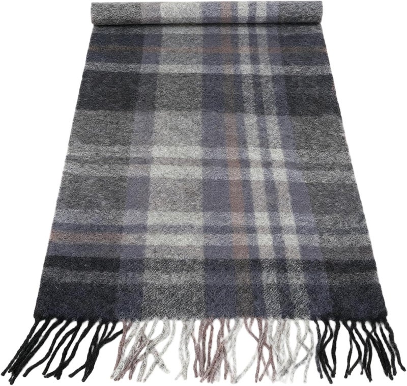 SKNSOFT Winter Wool Plaid Scarf for Men,Women Fashion Tartan Wrap Checkered Scarves - Image 3
